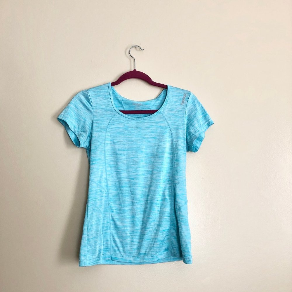 Reebok Slim Fit Ice Blue Short Sleeve Top